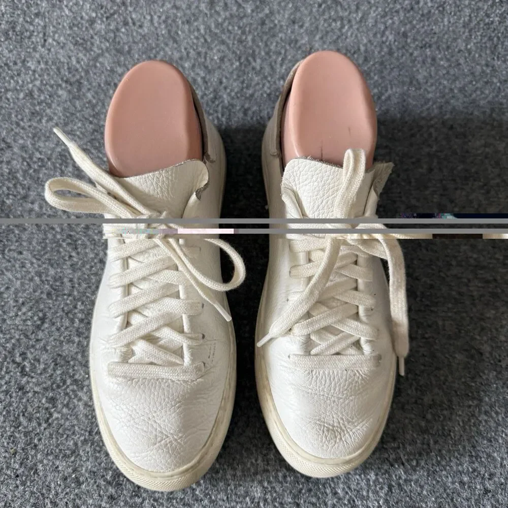 Sam Edelman Poppy Pebbled Leather Low Top Sneaker Women Minimalist Athletic